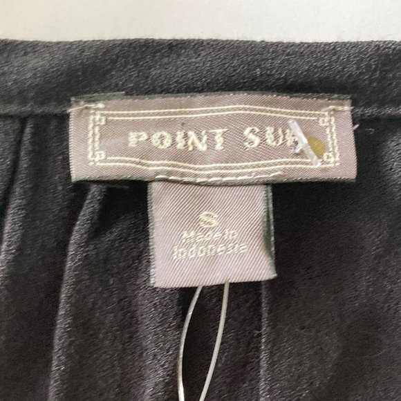 NWT ★: J.CREW Point Sur drapey open V-neck top, Black, S - Picture 9 of 10